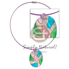 Coated violet cable wire neckline