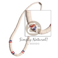 Graduated white clam red blue