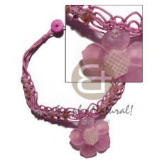 Old rose wax cord macrame