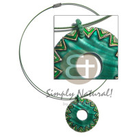 Coated green cable wire neckline