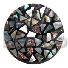 Flat 70mm black round resin