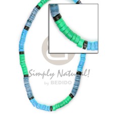 4-5mm coco heishe green blue blue gray black