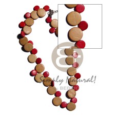 Single row red natural white