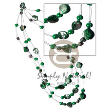 Floating green kabibe shell nuggets