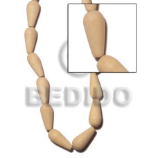 Natural white wood teardrop 35mmx16mm