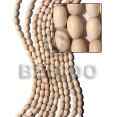 Natural white wood oval 8x10mm