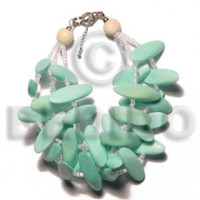 3 rows aqua green slidecut