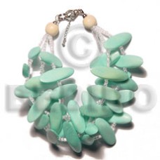 3 rows aqua green slidecut