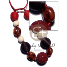 20mm 25mm 30mm round wrapped wood beads
