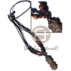 Tribal wooden shield carved 44mmx25mm