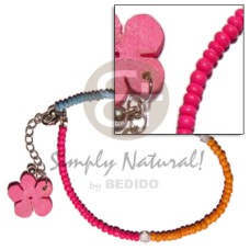 Fuschia orange blue 2-3mm coco pokalet.