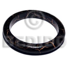 Natural wood bangle in blackcrackle