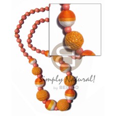 Graduated wrapped wood beads and