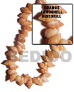 Natural Orange Frog Shell Sidedrill In Beads Strands