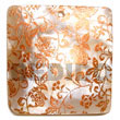 Natural Square 50mm Hammershell W/ Handpainted Design -
